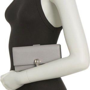 Alexander MCQueen leather continental skull wallet